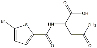 2-[(5-bromothiophen-2-yl)formamido]-3-carbamoylpropanoic acid Struktur