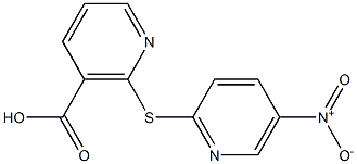 2-[(5-nitropyridin-2-yl)thio]nicotinic acid Struktur