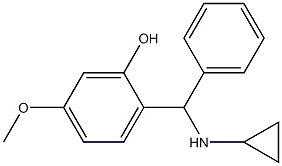 2-[(cyclopropylamino)(phenyl)methyl]-5-methoxyphenol Struktur