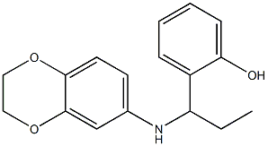 2-[1-(2,3-dihydro-1,4-benzodioxin-6-ylamino)propyl]phenol Struktur