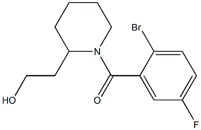 2-[1-(2-bromo-5-fluorobenzoyl)piperidin-2-yl]ethanol Struktur