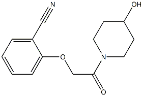 2-[2-(4-hydroxypiperidin-1-yl)-2-oxoethoxy]benzonitrile Struktur