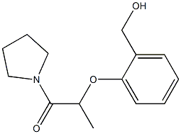 2-[2-(hydroxymethyl)phenoxy]-1-(pyrrolidin-1-yl)propan-1-one Struktur