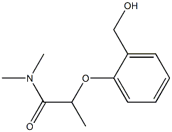 2-[2-(hydroxymethyl)phenoxy]-N,N-dimethylpropanamide Struktur