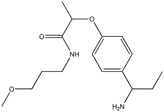 2-[4-(1-aminopropyl)phenoxy]-N-(3-methoxypropyl)propanamide Struktur