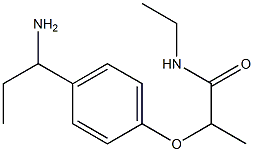 2-[4-(1-aminopropyl)phenoxy]-N-ethylpropanamide Struktur