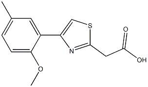 2-[4-(2-methoxy-5-methylphenyl)-1,3-thiazol-2-yl]acetic acid Struktur