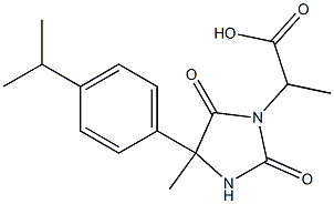 2-[4-(4-isopropylphenyl)-4-methyl-2,5-dioxoimidazolidin-1-yl]propanoic acid Struktur