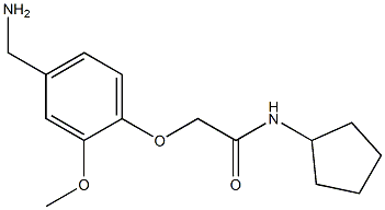 2-[4-(aminomethyl)-2-methoxyphenoxy]-N-cyclopentylacetamide Struktur