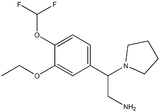 2-[4-(difluoromethoxy)-3-ethoxyphenyl]-2-(pyrrolidin-1-yl)ethan-1-amine Struktur