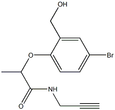 2-[4-bromo-2-(hydroxymethyl)phenoxy]-N-(prop-2-yn-1-yl)propanamide Struktur