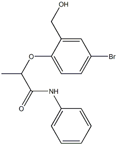 2-[4-bromo-2-(hydroxymethyl)phenoxy]-N-phenylpropanamide Struktur