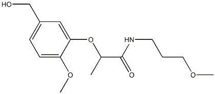 2-[5-(hydroxymethyl)-2-methoxyphenoxy]-N-(3-methoxypropyl)propanamide Struktur