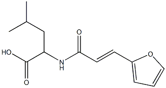 2-{[(2E)-3-(2-furyl)prop-2-enoyl]amino}-4-methylpentanoic acid Struktur