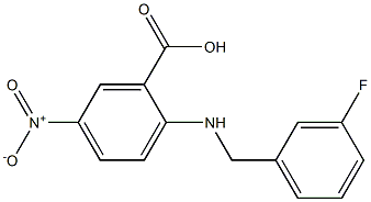 2-{[(3-fluorophenyl)methyl]amino}-5-nitrobenzoic acid Struktur