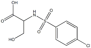 2-{[(4-chlorophenyl)sulfonyl]amino}-3-hydroxypropanoic acid Struktur