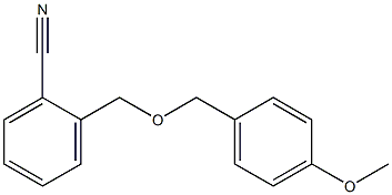 2-{[(4-methoxyphenyl)methoxy]methyl}benzonitrile Struktur