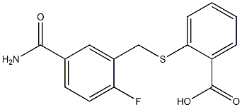 2-{[(5-carbamoyl-2-fluorophenyl)methyl]sulfanyl}benzoic acid Struktur