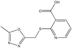 2-{[(5-methyl-1,3,4-oxadiazol-2-yl)methyl]sulfanyl}pyridine-3-carboxylic acid Struktur