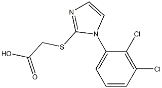 2-{[1-(2,3-dichlorophenyl)-1H-imidazol-2-yl]sulfanyl}acetic acid Struktur