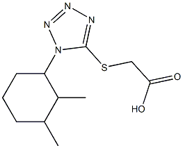 2-{[1-(2,3-dimethylcyclohexyl)-1H-1,2,3,4-tetrazol-5-yl]sulfanyl}acetic acid Struktur