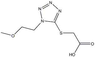 2-{[1-(2-methoxyethyl)-1H-1,2,3,4-tetrazol-5-yl]sulfanyl}acetic acid Struktur