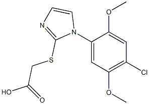 2-{[1-(4-chloro-2,5-dimethoxyphenyl)-1H-imidazol-2-yl]sulfanyl}acetic acid Struktur