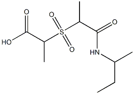 2-{[1-(butan-2-ylcarbamoyl)ethane]sulfonyl}propanoic acid Struktur