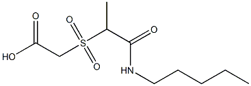 2-{[1-(pentylcarbamoyl)ethane]sulfonyl}acetic acid Struktur