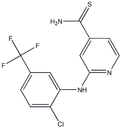 2-{[2-chloro-5-(trifluoromethyl)phenyl]amino}pyridine-4-carbothioamide Struktur