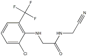 2-{[2-chloro-6-(trifluoromethyl)phenyl]amino}-N-(cyanomethyl)acetamide Struktur