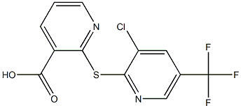 2-{[3-chloro-5-(trifluoromethyl)pyridin-2-yl]sulfanyl}pyridine-3-carboxylic acid Struktur