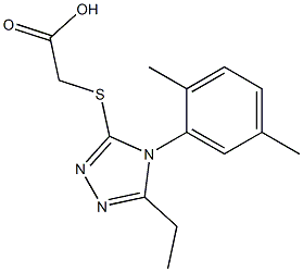 2-{[4-(2,5-dimethylphenyl)-5-ethyl-4H-1,2,4-triazol-3-yl]sulfanyl}acetic acid Struktur