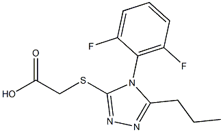 2-{[4-(2,6-difluorophenyl)-5-propyl-4H-1,2,4-triazol-3-yl]sulfanyl}acetic acid Struktur