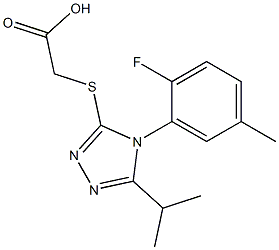 2-{[4-(2-fluoro-5-methylphenyl)-5-(propan-2-yl)-4H-1,2,4-triazol-3-yl]sulfanyl}acetic acid Struktur