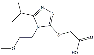 2-{[4-(2-methoxyethyl)-5-(propan-2-yl)-4H-1,2,4-triazol-3-yl]sulfanyl}acetic acid Struktur