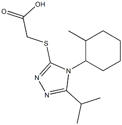 2-{[4-(2-methylcyclohexyl)-5-(propan-2-yl)-4H-1,2,4-triazol-3-yl]sulfanyl}acetic acid Struktur