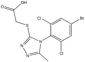 2-{[4-(4-bromo-2,6-dichlorophenyl)-5-methyl-4H-1,2,4-triazol-3-yl]sulfanyl}acetic acid Struktur