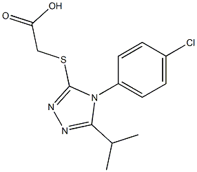 2-{[4-(4-chlorophenyl)-5-(propan-2-yl)-4H-1,2,4-triazol-3-yl]sulfanyl}acetic acid Struktur