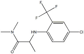 2-{[4-chloro-2-(trifluoromethyl)phenyl]amino}-N,N-dimethylpropanamide Struktur