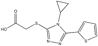 2-{[4-cyclopropyl-5-(thiophen-2-yl)-4H-1,2,4-triazol-3-yl]sulfanyl}acetic acid Struktur