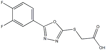 2-{[5-(3,4-difluorophenyl)-1,3,4-oxadiazol-2-yl]sulfanyl}acetic acid Struktur