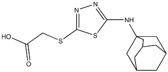 2-{[5-(adamantan-1-ylamino)-1,3,4-thiadiazol-2-yl]sulfanyl}acetic acid Struktur