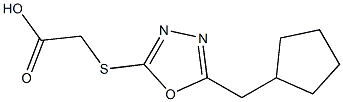 2-{[5-(cyclopentylmethyl)-1,3,4-oxadiazol-2-yl]sulfanyl}acetic acid Struktur