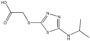 2-{[5-(propan-2-ylamino)-1,3,4-thiadiazol-2-yl]sulfanyl}acetic acid Struktur