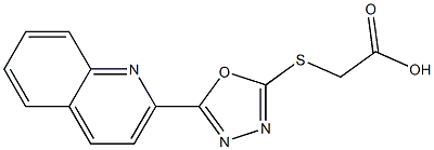 2-{[5-(quinolin-2-yl)-1,3,4-oxadiazol-2-yl]sulfanyl}acetic acid Struktur