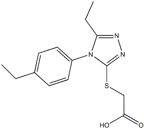 2-{[5-ethyl-4-(4-ethylphenyl)-4H-1,2,4-triazol-3-yl]sulfanyl}acetic acid Struktur