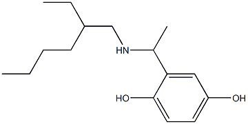 2-{1-[(2-ethylhexyl)amino]ethyl}benzene-1,4-diol Struktur