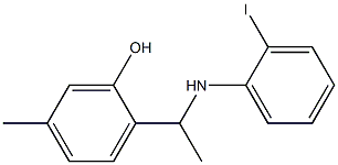 2-{1-[(2-iodophenyl)amino]ethyl}-5-methylphenol Struktur