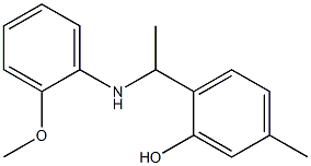 2-{1-[(2-methoxyphenyl)amino]ethyl}-5-methylphenol Struktur